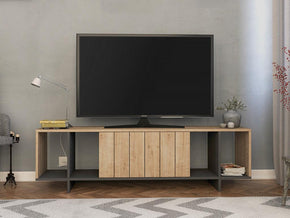 Table TV moderne ZITANO 160cm - Chêne et Gris Anthracite - Meubles de décoration chez GÜZELHOME Maroc