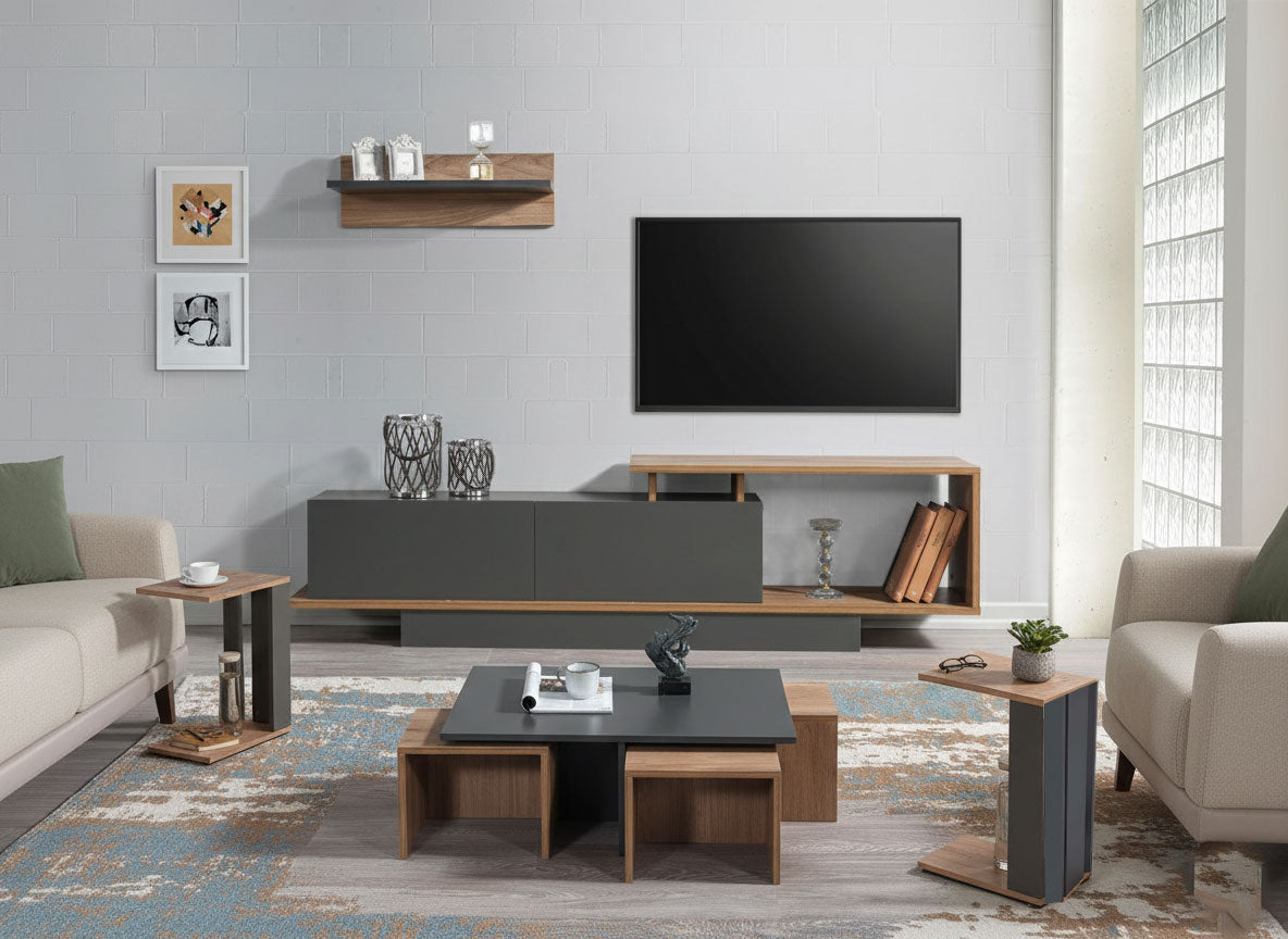 Ensemble Meuble TV+ Table basse + 2 tables d'appoint Ensemble Meuble TV+ Table basse + 2 tables d'appoint