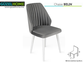 moderne BELIN - Velour Gris - salle à manger - Meubles de décoration chez GÜZELHOME Maroc