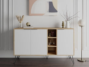 Console Buffet CLARA 142 cm - Chêne et Blanc - entrée et séjour - Meubles de décoration chez GÜZELHOME Maroc