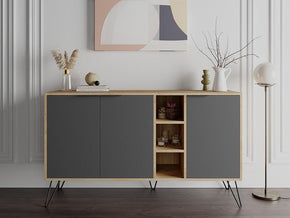 Console Buffet CLARA 142 cm - Chêne et Gris anthracite - entrée et séjour - Meubles de décoration chez GÜZELHOME Maroc