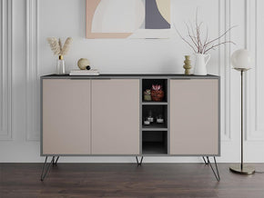 Console Buffet d'entrée CLARA 142 cm - Gris Anthracite et Light Mocha - Meubles de décoration chez GÜZELHOME Maroc