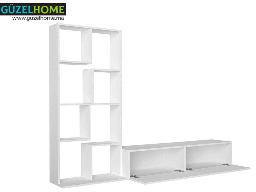 Meuble TV COBIE 220 cm - Blanc - Salon et séjour Meuble TV COBIE 220 cm - Blanc - Salon et séjour