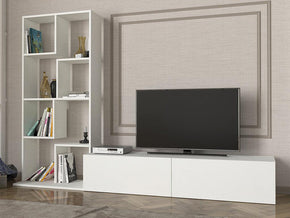 Meuble TV COBIE 220 cm - Blanc - Salon et séjour - Meubles de décoration chez GÜZELHOME Maroc