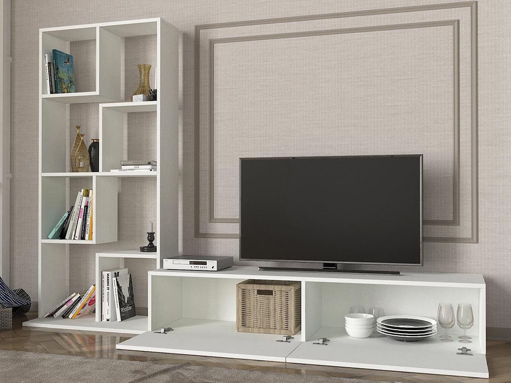 Meuble TV COBIE 220 cm - Blanc - Salon et séjour Meuble TV COBIE 220 cm - Blanc - Salon et séjour