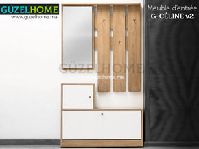 Meuble d'entrée G-CÉLINE v2 - Chêne Roblé et Blanc - Ameublement intérieur - Meubles de décoration chez GÜZELHOME Maroc