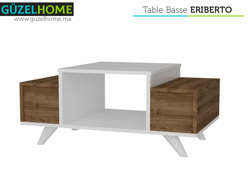 Table Basse ERIBERTO - Noyer et Blanc Table Basse ERIBERTO - Noyer et Blanc