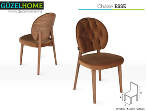 Chaise pour salle à manger ESSE - 94cm - Cider orange et bois massif - Meubles de décoration chez GÜZELHOME Maroc