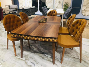Salle à manger complète à 6 chaises ESSE - Table extensible 139 - 179 cm - Meubles de décoration chez GÜZELHOME Maroc