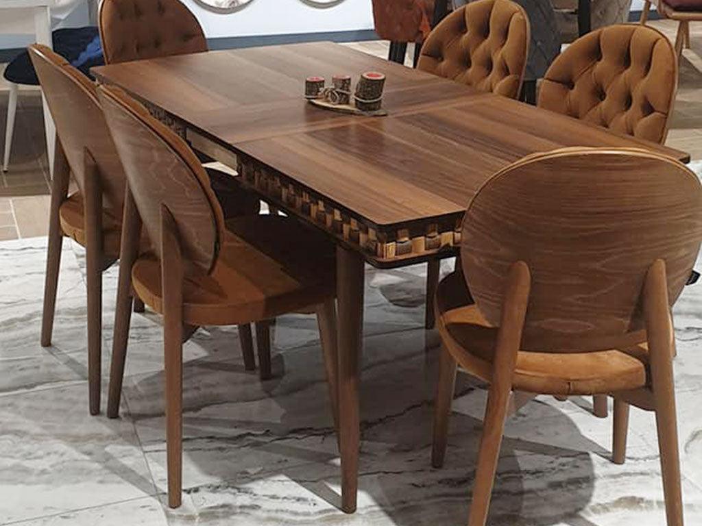 Salle à manger complète à 6 chaises ESSE - Table extensible 139 - 179 cm Salle à manger complète à 6 chaises ESSE - Table extensible 139 - 179 cm