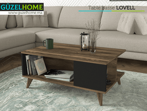 Table Basse LOVELL - Noyer et Noir - Salon et séjour - Meubles de décoration chez GÜZELHOME Maroc