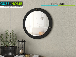 Miroir sur bois LUIS - Noir - Meubles de décoration chez GÜZELHOME Maroc