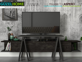 Meuble TV ASPERO - Noir Charbon - Meubles de décoration chez GÜZELHOME Maroc