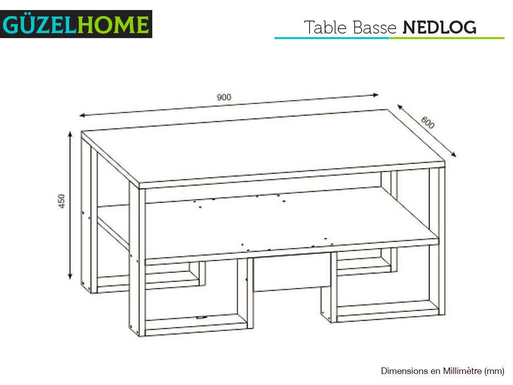 Table Basse NEDLOG - Noyer et Blanc Table Basse NEDLOG - Noyer et Blanc