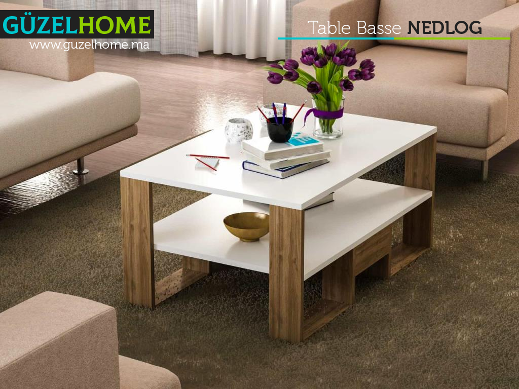 Table Basse NEDLOG - Noyer et Blanc Table Basse NEDLOG - Noyer et Blanc