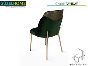 Chaise pour salle à manger - 80cm - Vert foncé et doré - Meubles de décoration chez GÜZELHOME Maroc
