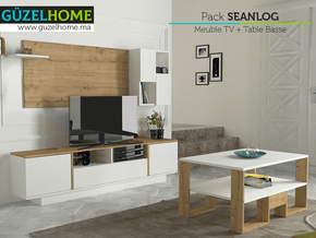 SEANLOG - Meuble TV avec rangement et Table Basse - Meubles de décoration chez GÜZELHOME Maroc