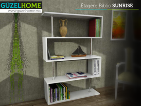 Étagère Biblio SUNRISE - Blanc - Meubles de décoration chez GÜZELHOME Maroc