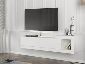 Meuble TV Suspendu VOLARE 150 cm - Blanc - Meubles de décoration chez GÜZELHOME Maroc