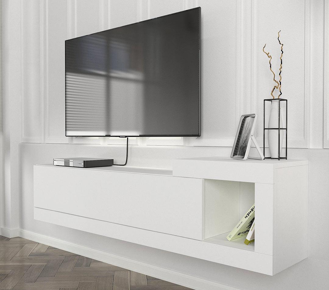 Meuble TV Suspendu VOLARE 150 cm - Blanc Meuble TV Suspendu VOLARE 150 cm - Blanc