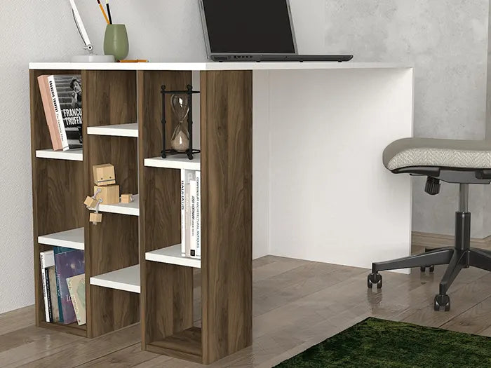 Bureau RICOLO - Blanc et noyer