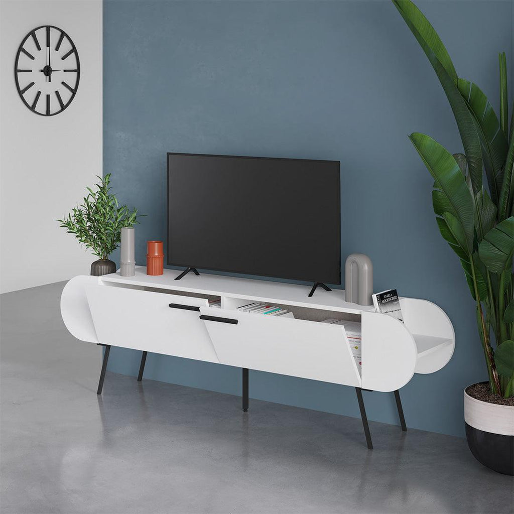 Meuble TV à design scandinave CAPSULE 195cm - Blanc