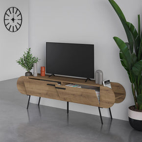 Stand TV a design scandinave CAPSULE 195cm - Noyer - Meubles de décoration chez GÜZELHOME Maroc