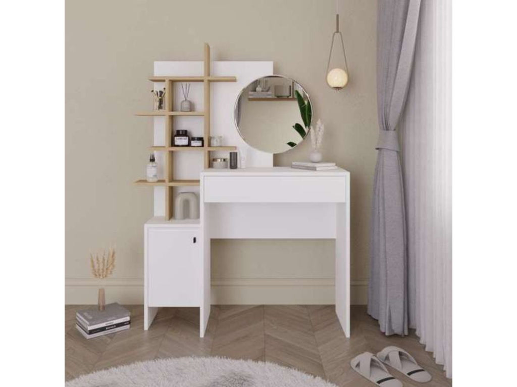 Coiffeuse MUP - blanc - chêne