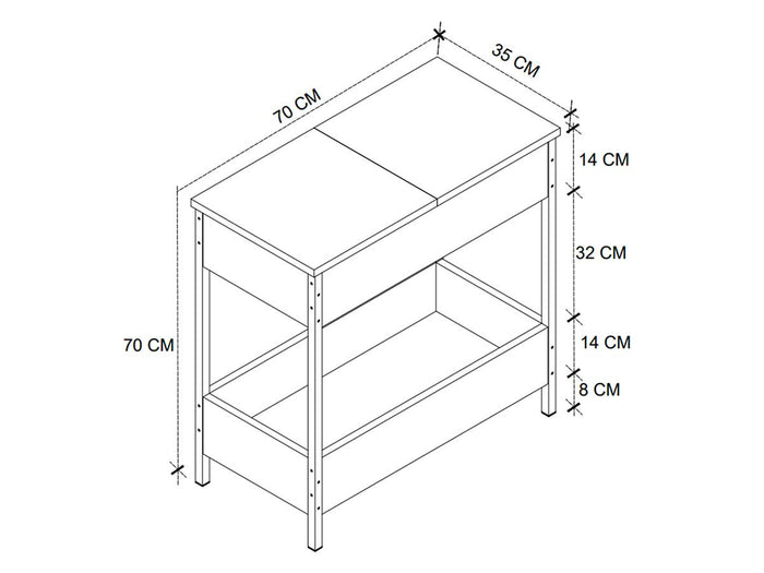 Table d'appoint avec rangement RAL