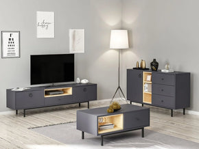Ensemble Naturel Anthracite (Console+Meuble TV +Table Basse) best ofres Salon et séjour - Meubles de décoration chez GÜZELHOME Maroc