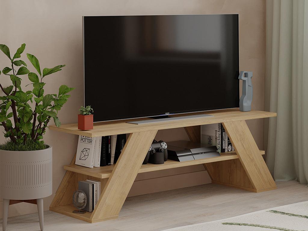 Table TV moderne FARFALLA 120cm - Chêne