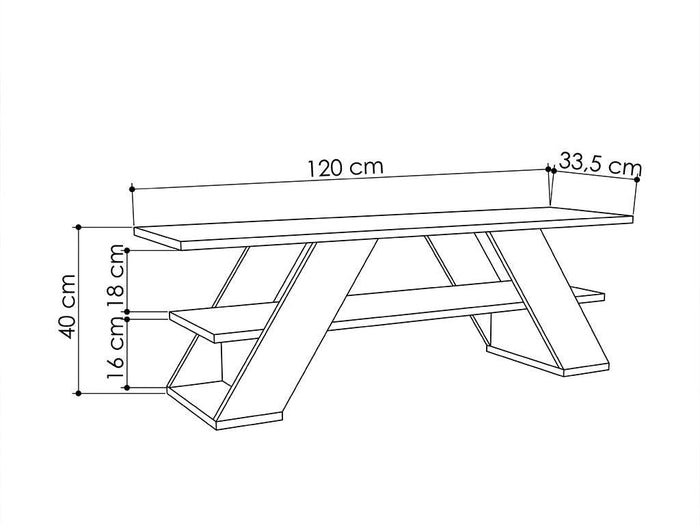 Table TV moderne FARFALLA 120cm - Chêne