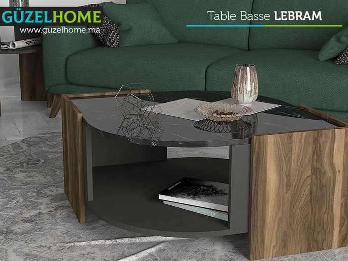 Collection séjour LEBRAM - Table Basse+ 2 tables d'appoint