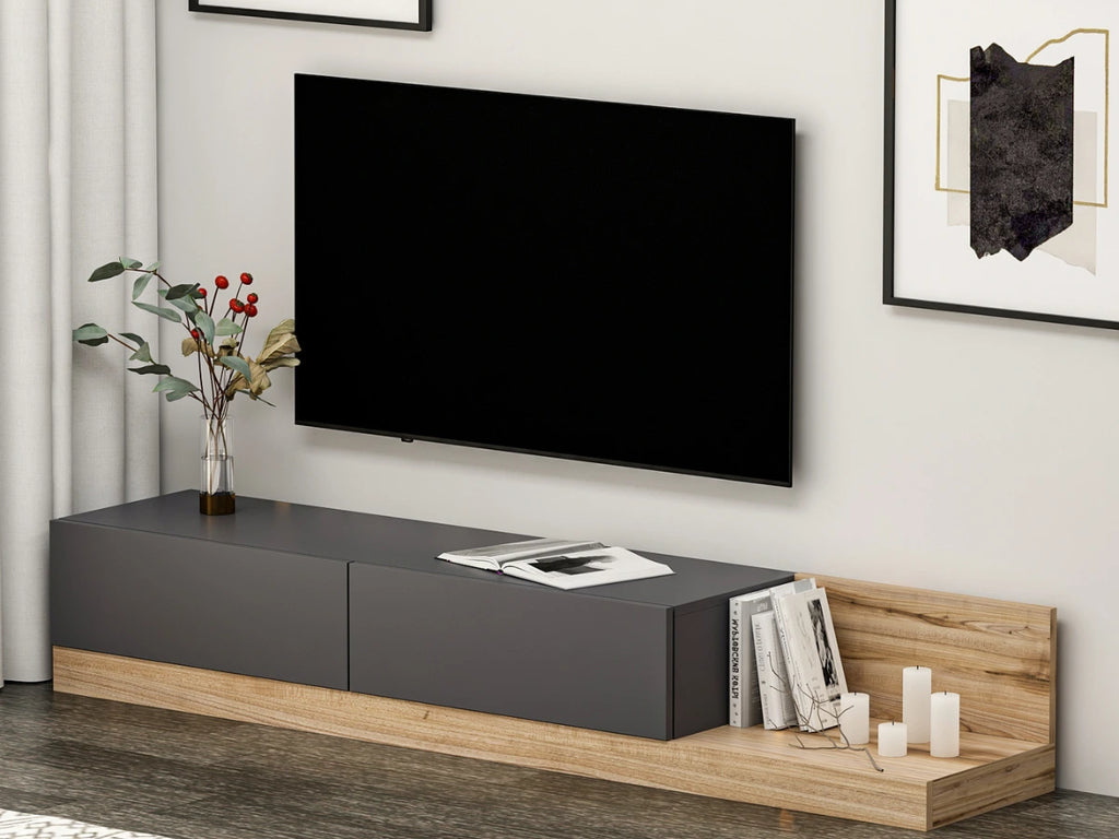 Meuble TV Major Anthracite Naturel