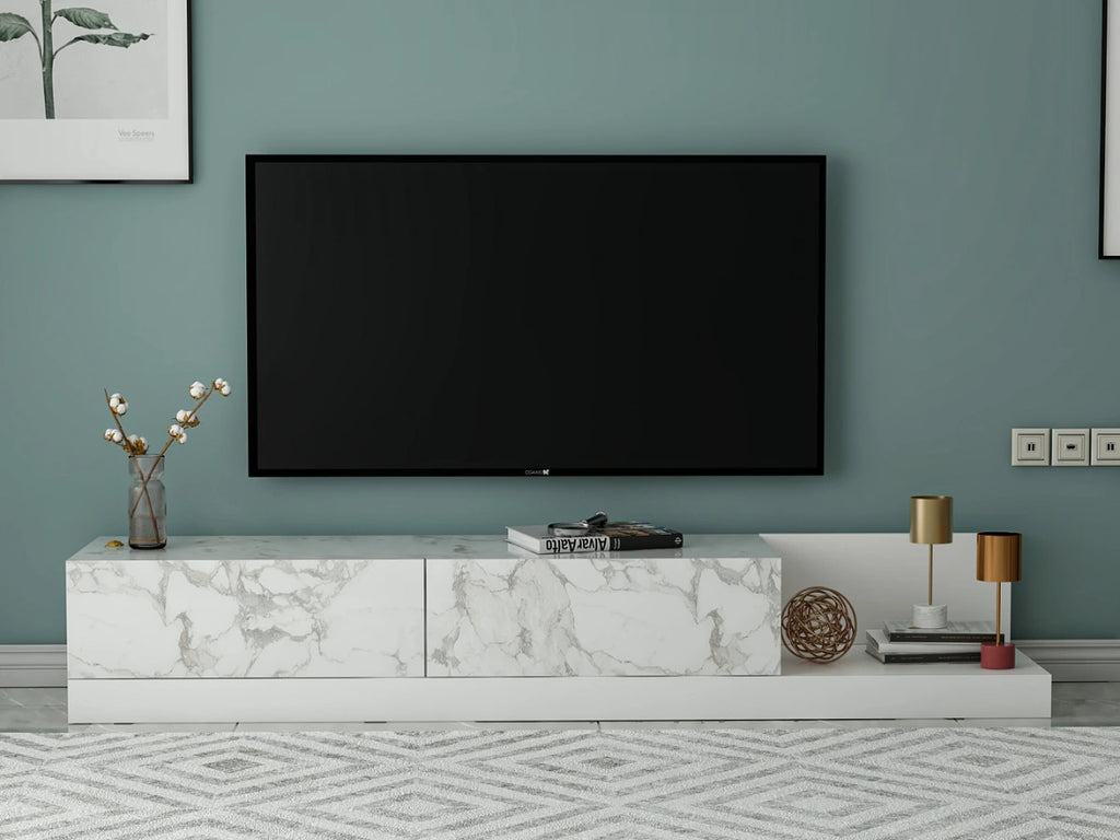 Meuble TV Major ORMA Marbre -Blanc