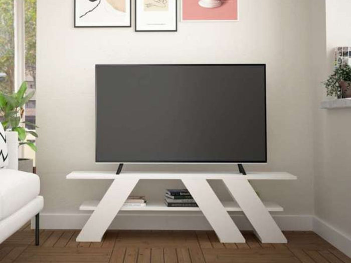 Meuble TV moderne FELLA 140cm - blanc