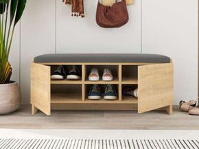 Meuble chaussures ZULLA avec assise - Chêne — vue alternative