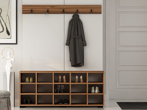 Shoe Cabinet Crate Walnut Noyer Meuble d'entrée - Meubles de décoration chez GÜZELHOME Maroc