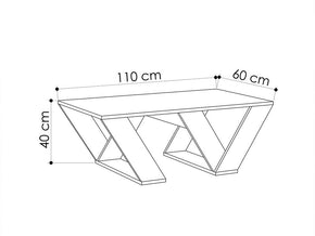 Table basse moderne PIPRA 110cm - Chêne — vue alternative