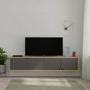 Meuble TV mural moderne SPARK 180cm - Chêne et Gris Anthracite - Meubles de décoration chez GÜZELHOME Maroc