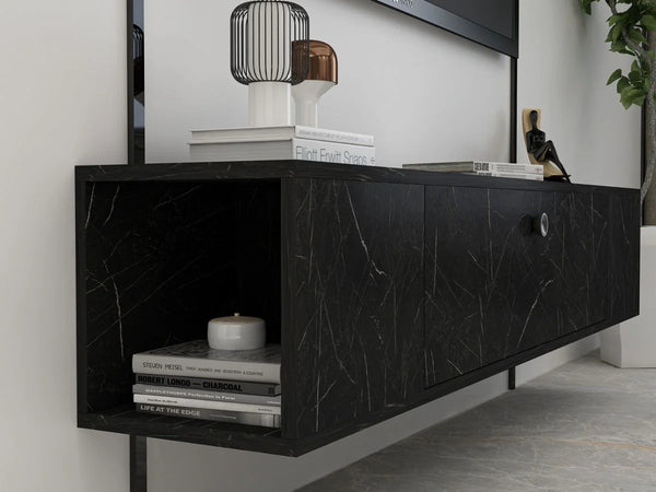 T0011-Meuble-TV-Marbre-Noir-Effet-Marbre-et-Dore-Salon-et-sejour