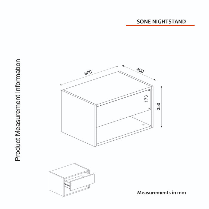 Table de chevet suspendue SONE