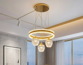 LUSTRE LED 50CM 4 BOULES CRISTAL GD