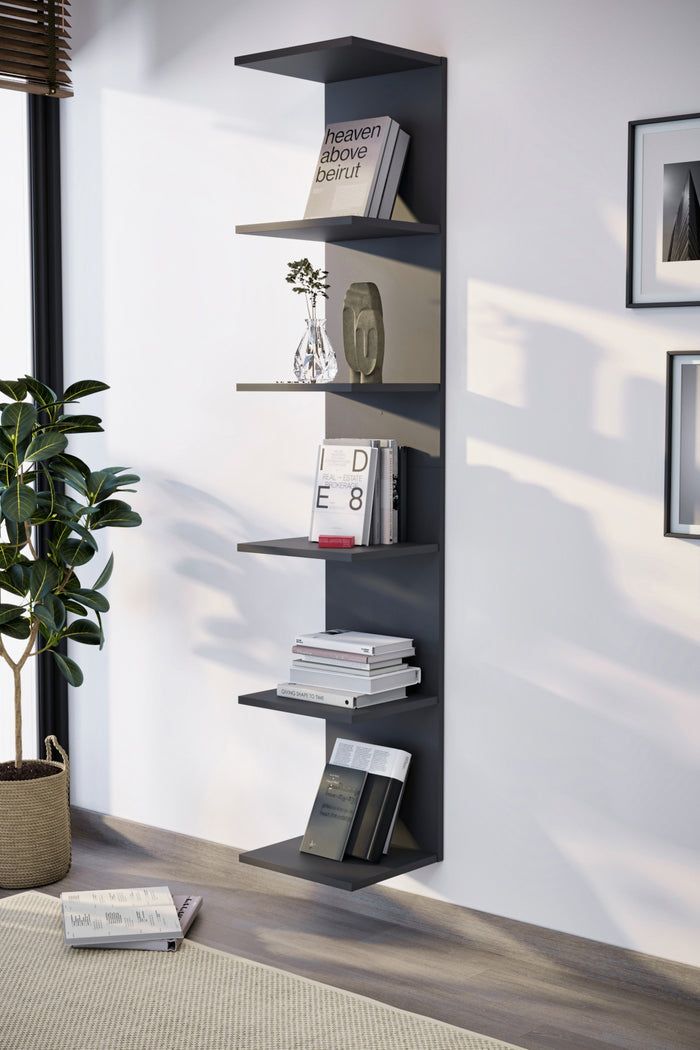 Étagère Bibliothèque Renzo - Gris anthracite
