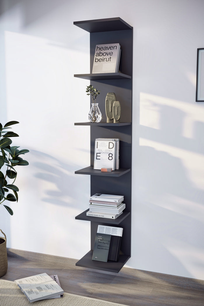 Étagère Bibliothèque Renzo - Gris anthracite