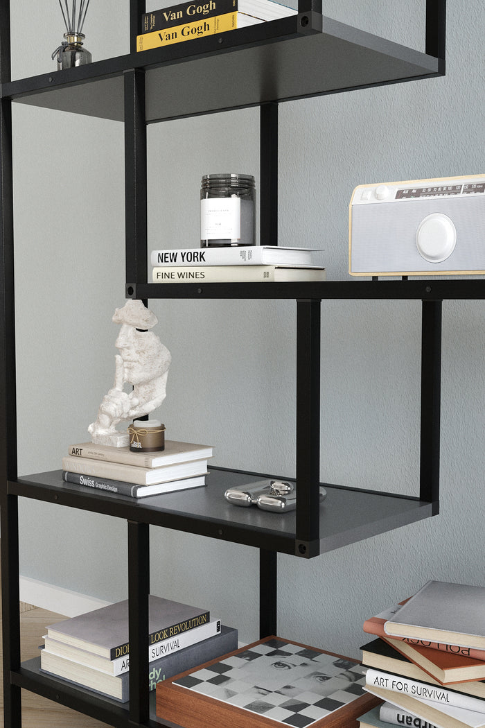 Bibliothèque-Étagères de rangement LARISSA - GRIS ANTHRACITE