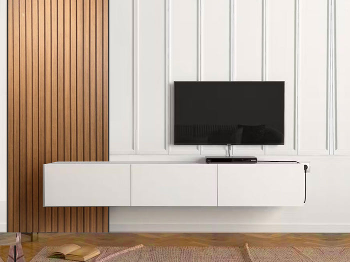 Meuble TV Suspendu avec bardage ALMAD 180cm