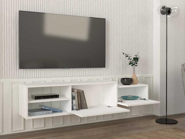 Meuble TV Suspendu DIONE 160 cm Blanc