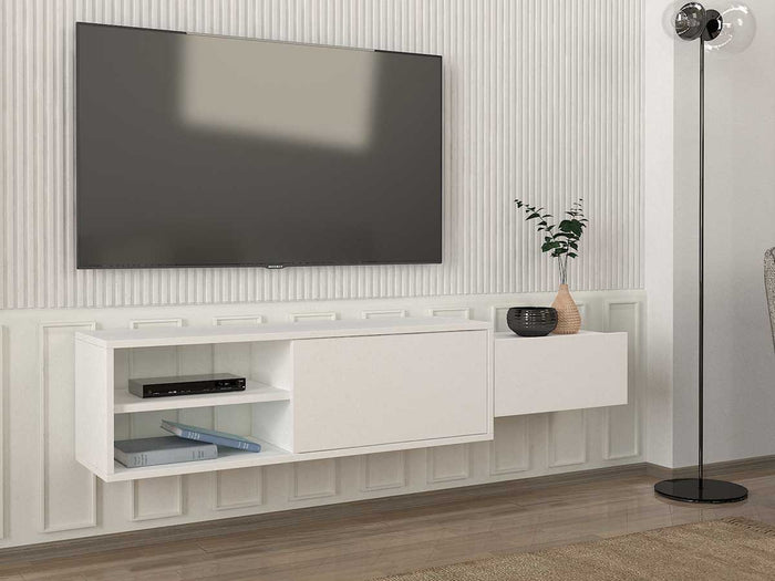 Meuble TV Suspendu DIONE 160 cm Blanc