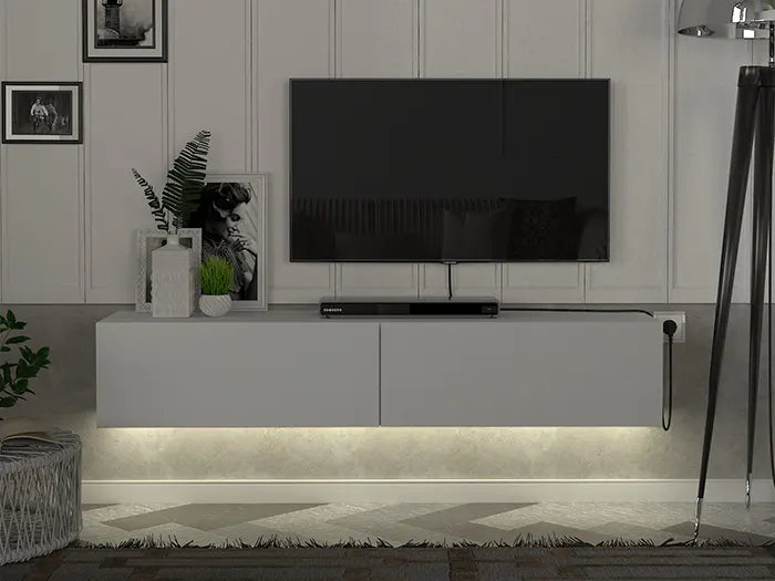 Meuble TV suspendu  avec LED Aristo 135 cm